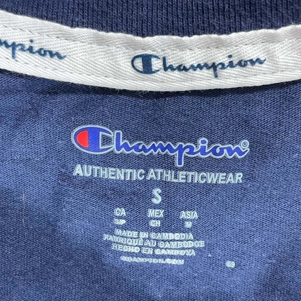 Champions Navy & White Logo Cropped T-Shirt - Picture 5 of 7